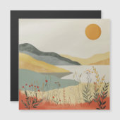 Boho Abstrakt Landschaft (25) Magnetkarte (Vorne/Hinten)