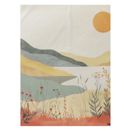 Boho Abstrakt Landschaft (25) Tischdecke (Vorderseite)