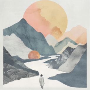 Boho Abstrakt Landschaft (2) Aufkleber
