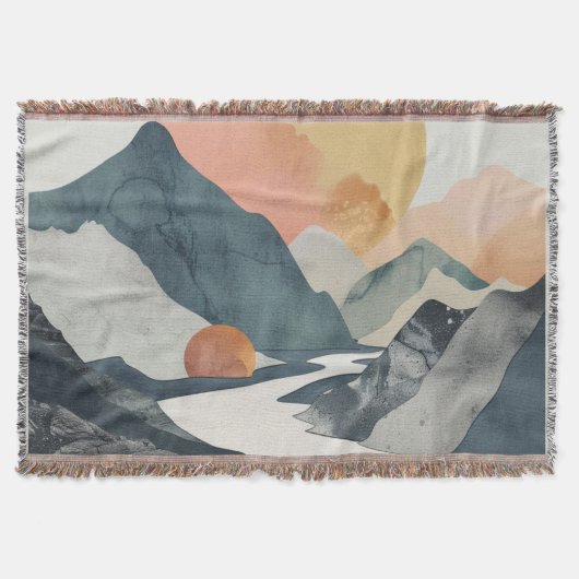 Boho Abstrakt Landschaft (2) Decke (Vorderseite)