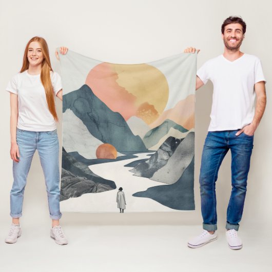 Boho Abstrakt Landschaft (2) Fleecedecke (Beispiel)