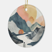 Boho Abstrakt Landschaft (2) Keramik Ornament (Links)