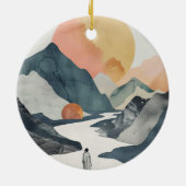 Boho Abstrakt Landschaft (2) Keramik Ornament (Hinten)
