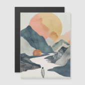 Boho Abstrakt Landschaft (2) Magnetkarte (Vorne/Hinten)