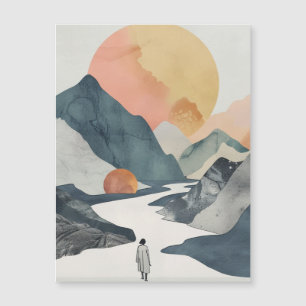 Boho Abstrakt Landschaft (2) Magnetkarte