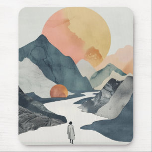 Boho Abstrakt Landschaft (2) Mousepad