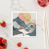 Boho Abstrakt Landschaft (2) Serviette (Beispiel)