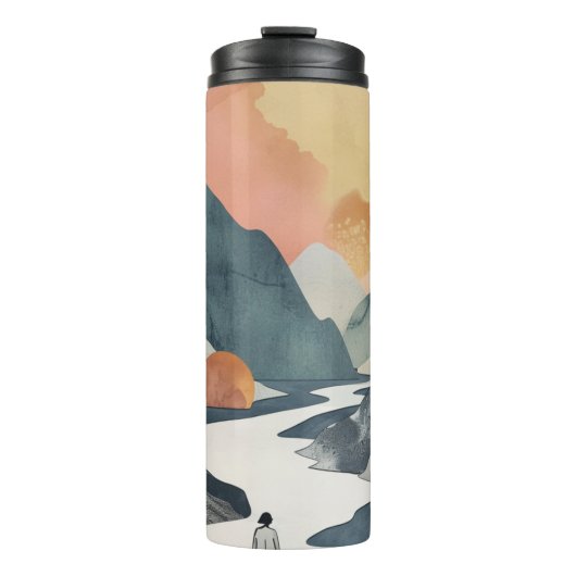 Boho Abstrakt Landschaft (2) Thermosbecher (Vorderseite)