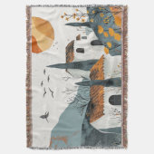 Boho Abstrakt Landschaft (4) Decke (Vorderseite Vertikal)