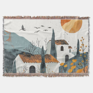 Boho Abstrakt Landschaft (4) Decke