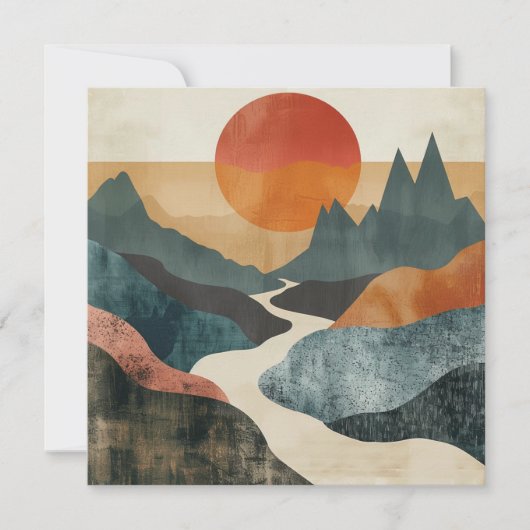 Boho Abstrakt Landschaft (5) (Vorderseite)