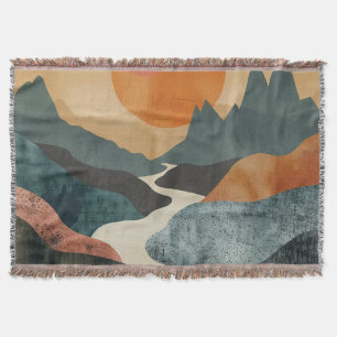 Boho Abstrakt Landschaft (5) Decke