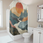 Boho Abstrakt Landschaft (5) Duschvorhang (Beispiel)