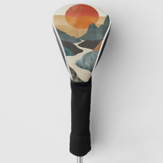 Boho Abstrakt Landschaft (5) Golf Headcover (Vorderseite)