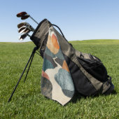 Boho Abstrakt Landschaft (5) Golfhandtuch (Gras)