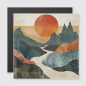 Boho Abstrakt Landschaft (5) Magnetkarte (Vorne/Hinten)