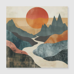 Boho Abstrakt Landschaft (5) Magnetkarte