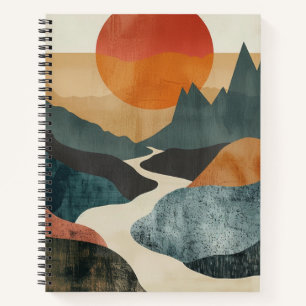 Boho Abstrakt Landschaft (5) Notizblock
