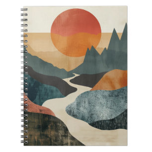 Boho Abstrakt Landschaft (5) Notizblock