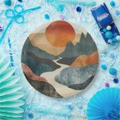 Boho Abstrakt Landschaft (5) Pappteller (Party)