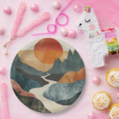 Boho Abstrakt Landschaft (5) Pappteller (Party)