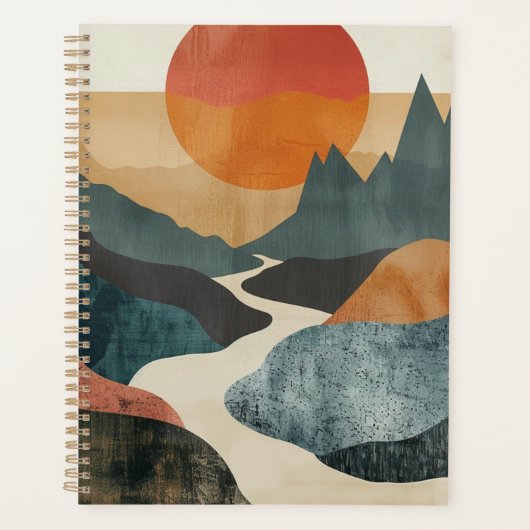 Boho Abstrakt Landschaft (5) Planer (Vorderseite)