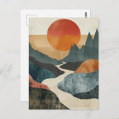 Boho Abstrakt Landschaft (5) Postkarte (Vorne/Hinten)