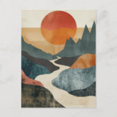 Boho Abstrakt Landschaft (5) Postkarte (Vorderseite)