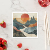 Boho Abstrakt Landschaft (5) Serviette (Beispiel)