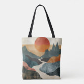 Boho Abstrakt Landschaft (5) Tasche (Rückseite)