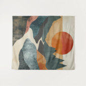 Boho Abstrakt Landschaft (5) Wandteppich (Vorderseite (Horizontal))