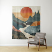 Boho Abstrakt Landschaft (5) Wandteppich (Beispiel)