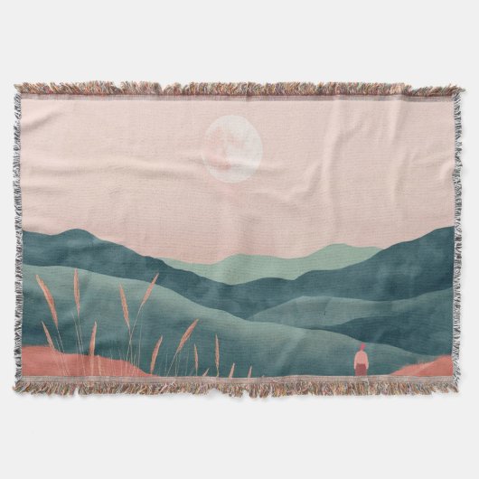 Boho Abstrakt Landschaft (7) Decke (Vorderseite)