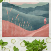 Boho Abstrakt Landschaft (7) Geschirrtuch (Gefaltet)