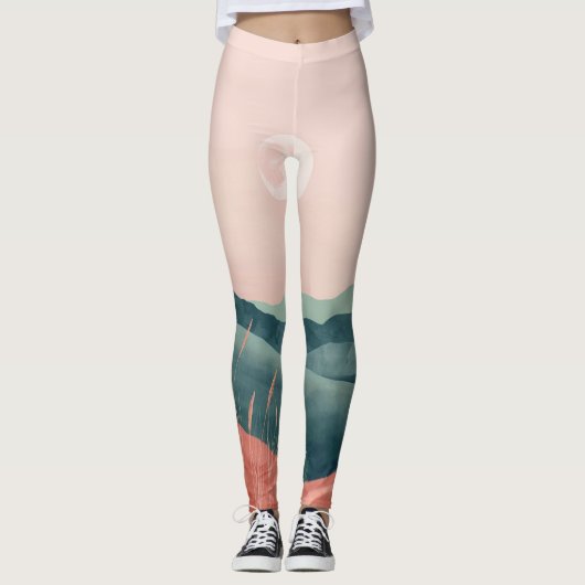 Boho Abstrakt Landschaft (7) Leggings (Vorderseite)