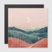 Boho Abstrakt Landschaft (7) Magnetkarte (Vorne/Hinten)