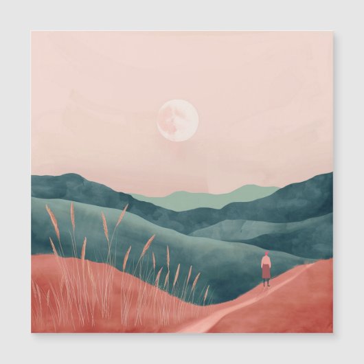 Boho Abstrakt Landschaft (7) Magnetkarte (Vorderseite)