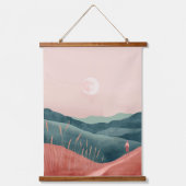 Boho Abstrakt Landschaft (7) Wandteppich Mit Holzrahmen (Vorderseite)