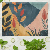 Boho Abstrakt Landschaft (8) Geschirrtuch (Gefaltet)