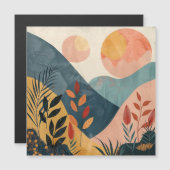 Boho Abstrakt Landschaft (8) Magnetkarte (Vorne/Hinten)
