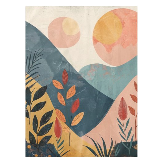 Boho Abstrakt Landschaft (8) Tischdecke (Vorderseite)