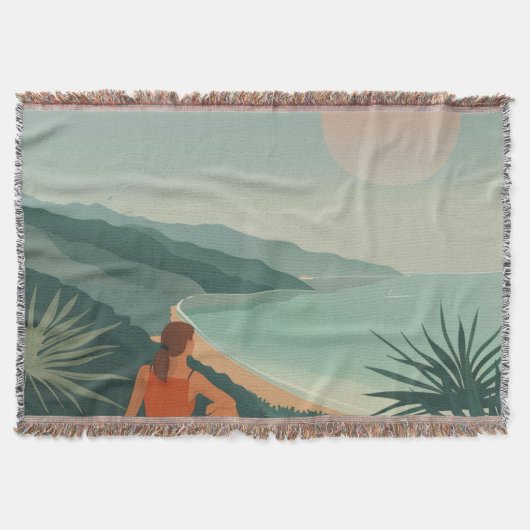 Boho Abstrakt Landschaft (9) Decke (Vorderseite)