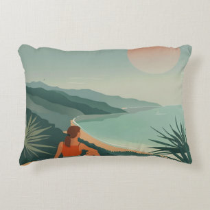 Boho Abstrakt Landschaft (9) Dekokissen
