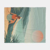 Boho Abstrakt Landschaft (9) Fleecedecke (Vorderseite (Horizontal))