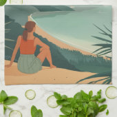 Boho Abstrakt Landschaft (9) Geschirrtuch (Gefaltet)