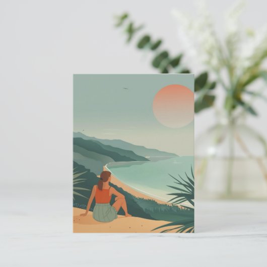 Boho Abstrakt Landschaft (9) Postkarte (Stehend Vorderseite)