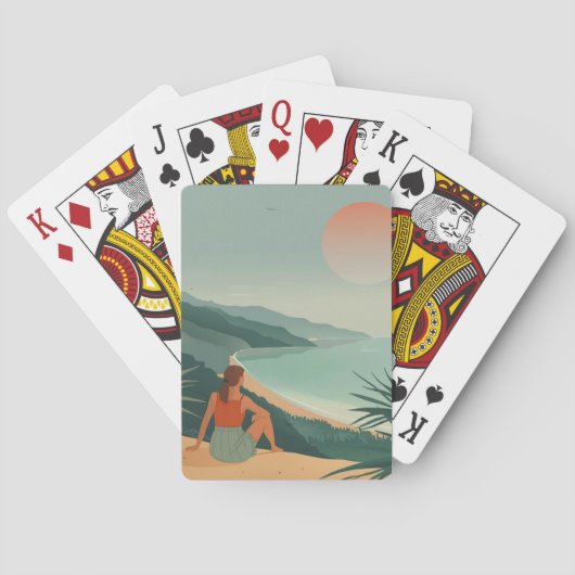 Boho Abstrakt Landschaft (9) Spielkarten (Rückseite)
