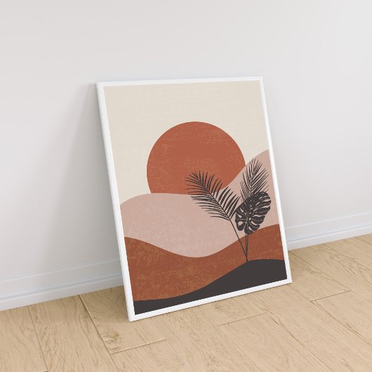 Boho Abstrakt Landschaft Sunset Poster