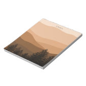 Boho Abstrakt Landschaftsgebirge Personalisiert Notizblock (Rotiert)