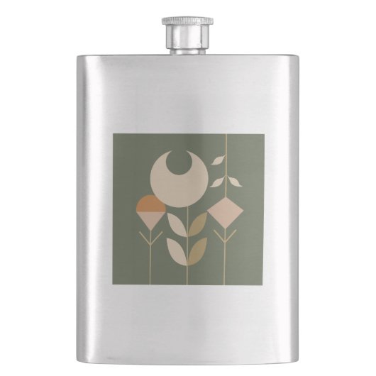 Boho Abstrakt Lily Flachmann (Vorderseite)